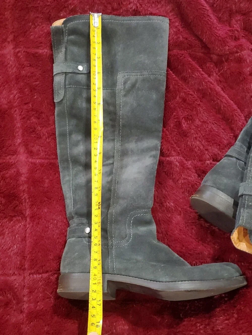 Franco Sarto Tall Suede Knee High Boots in Dark Gray